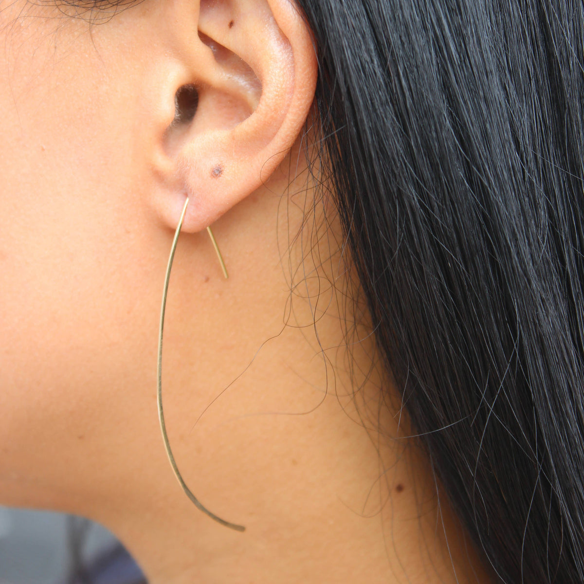 Hammered Arc Earrings: Sterling Silver