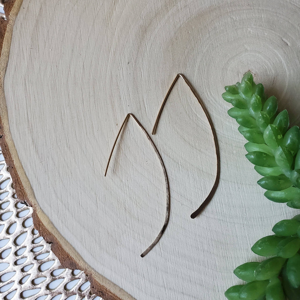 Hammered Arc Earrings: Sterling Silver