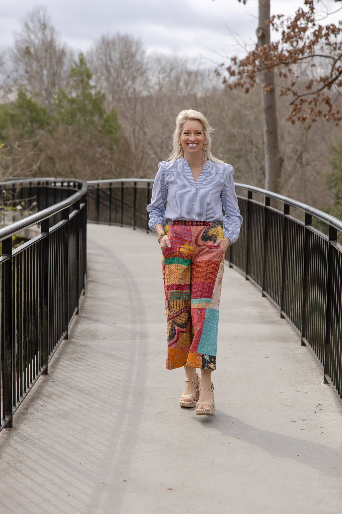 Kantha Sunrise Patchwork Pant Sizes S/M and L/XL