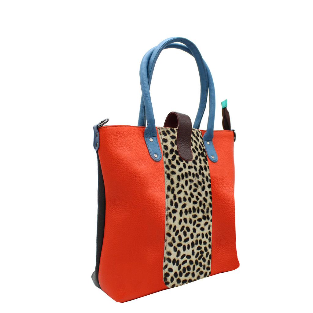 Bianca · Large Tote Bag / Shoulder Bag with Zipper Closure (Photo 2 shows actual color available.)