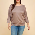 Plus Size 3/4 Dolman Sleeve Modal Jersey Top, 2503-PL: Natural / 1X