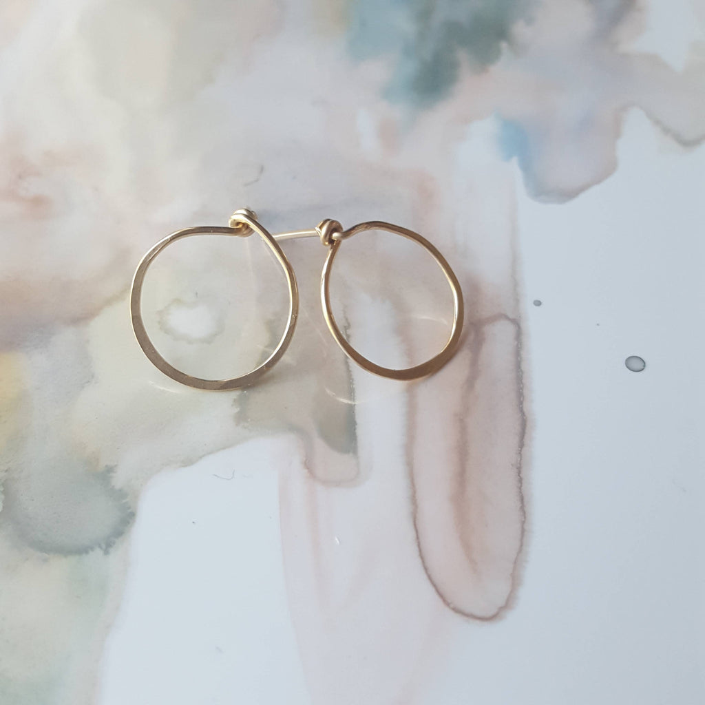 Geometric Post Earrings: Sterling Silver / Circle