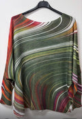 Olive Swirl Stripe Knit Sweater