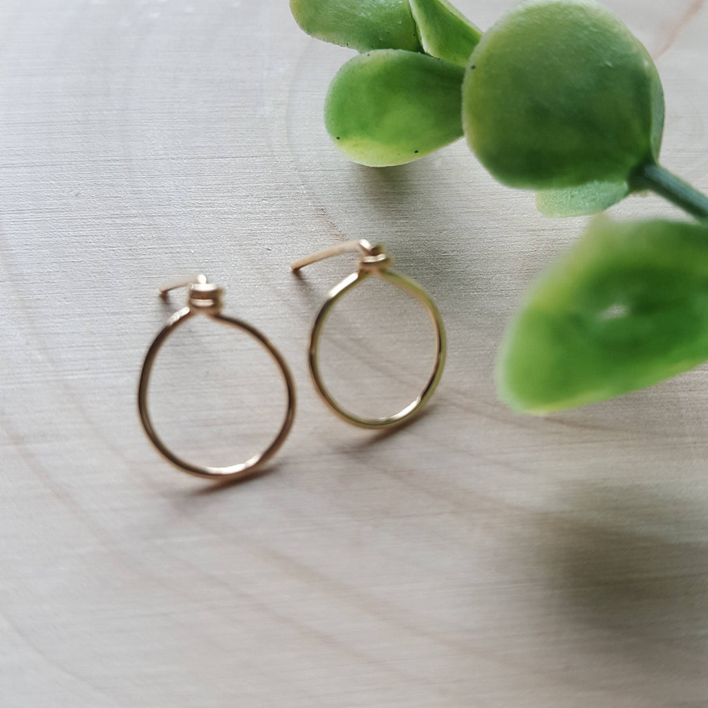 Geometric Post Earrings: Sterling Silver / Circle