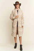GIANT HOUNDSTOOTH PRINT CARDIGAN: OATMEAL Sizes S/M, L/XL, 1XL/2XL
