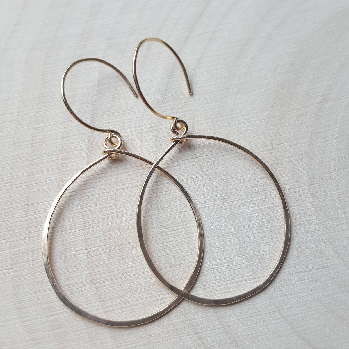 Hammered Hoop Earrings: 14K Gold-Filled